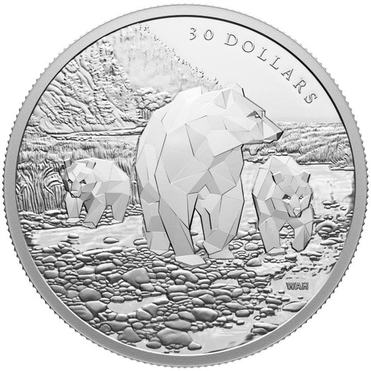 Canada: Multifaceted Animal Family - Grizzly Bears 2 oz Silver 2023 Proof