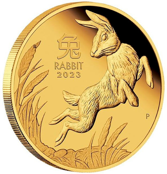 Australia: Perth Mint Lunar III - Year of the Rabbit 1/4 oz Gold 2023