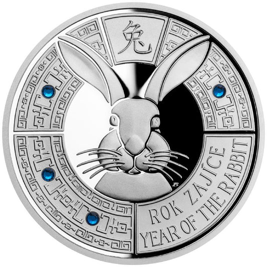 Samoa: Crystal Coin - Year of the Rabbit $2 Silver 2023 Proof