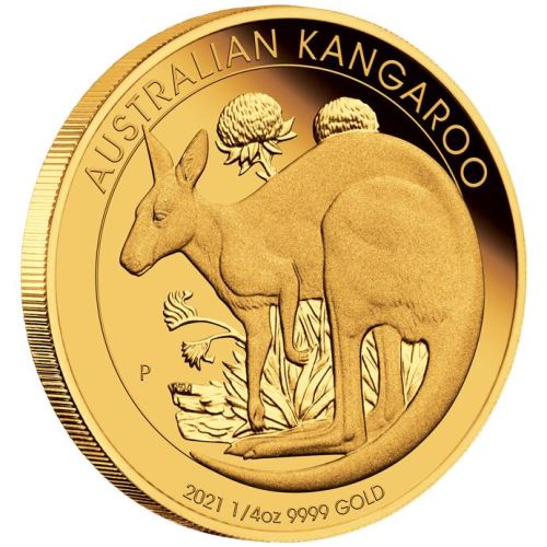 Australian Kangaroo 1/4 oz Gold Coin 2021