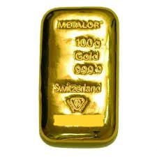 100g Gold Metalor Cast Bar
