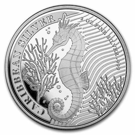Barbados: 1 oz Caribbean Seahorse Silver Coin 2023