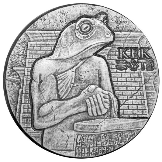 Chad: Egyptian Relic - Kek Frog God 5 oz Silver 2022 Antiqued Coin