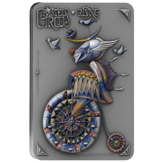 Niue: Pastel Circus - Rising Colored $5 Silver 2023 High Relief Antiqued Coin