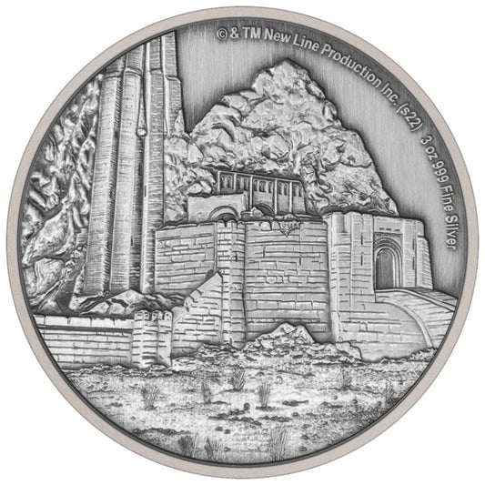 Niue: The Lord of the Rings - Helm's Deep 3 oz Silver 2022 Antique Finish