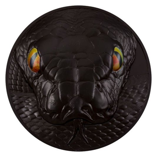 Palau: Hunters by Night – Colored Python 1000 grams Silver 2023 Obsidian Black Ultra High Relief