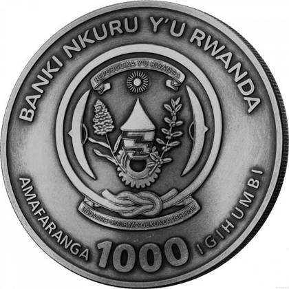 Rwanda: Nautical Ounce - USS Constitution 3 oz Silver 2022 Antique