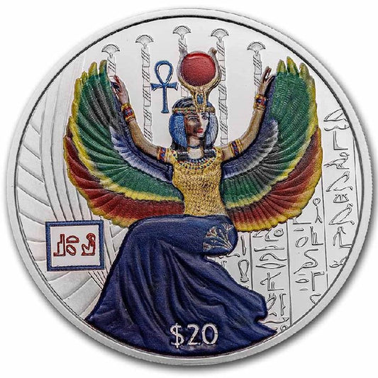 Sierra Leone: Egyptian Gods - Isis Colored 2 oz Silver 2023 Proof