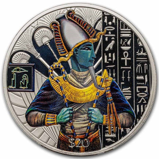 Sierra Leone: Egyptian Gods - Osiris Colored 2 oz Silver 2023 Proof