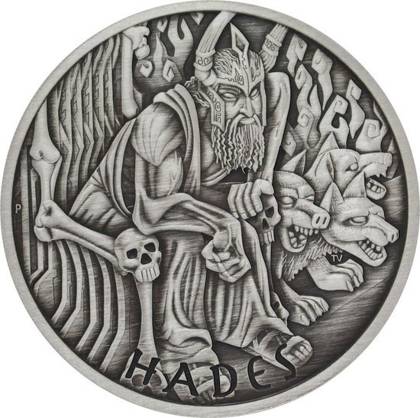 Tuvalu: Gods of Olympus - Hades 1 oz Silver 2021 Antiqued Coin