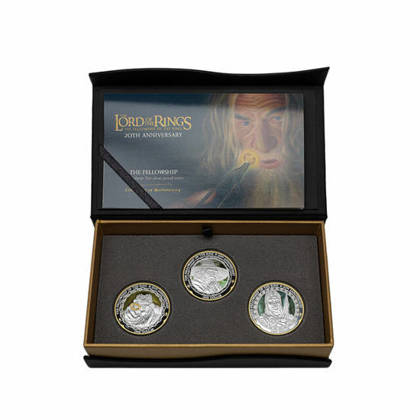 New Zealand: The Lord of the Rings:  3-Coin Set - The Fellowship 20th Anniversary of the Movie 3x1 oz Silver 2021 Proof